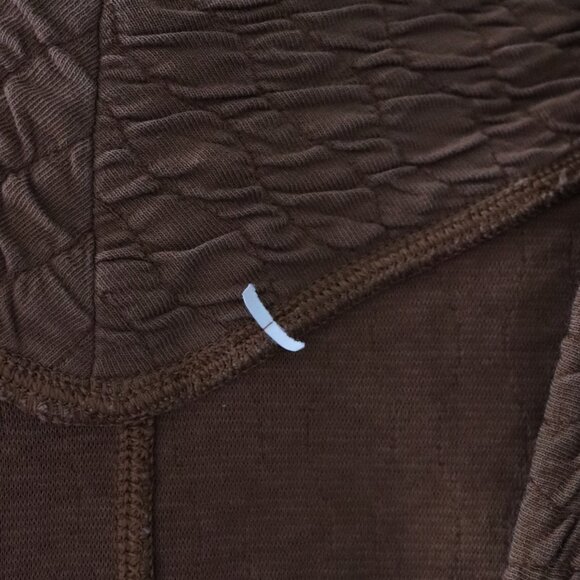 Lululemon Rippled Brown Sz 8 V-Neck Oversized High/Low Cotton Pullover Sweater - Picture 12 of 14